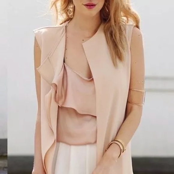 Zara Jackets & Blazers - NWT Zara Nude Double Drape Waistcoat